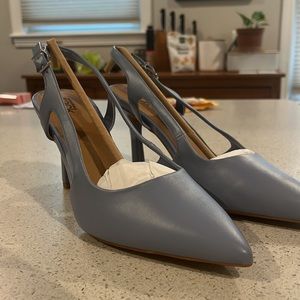 Powder blue Nordstrom Rack slingback heels / pumps